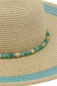 Beaded Band Summer Straw Sun Hat
