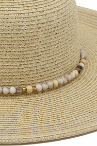 Beaded Band Summer Straw Sun Hat

