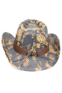 Bull Head Accent Snake Print Cowboy Hat Cowgirl Hat
