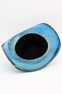 Ornate Oval Buckle Faux Leather Band Antique Wash Cowboy Hat Cowgirl Hat
