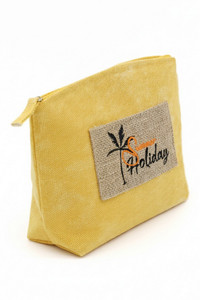 SUMMER HOLIDAY Letter Palm Tree Patch Vintage Cosmetic Pouch