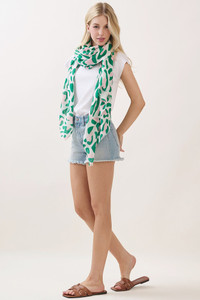 Leopard Pattern Print Oblong Scarf
