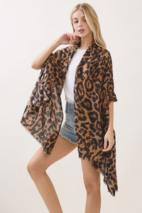 Leopard Pattern Print Oblong Scarf

