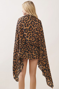 Leopard Pattern Print Oblong Scarf
