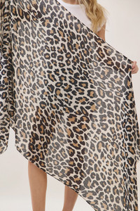 Leopard Pattern Print Oblong Scarf

