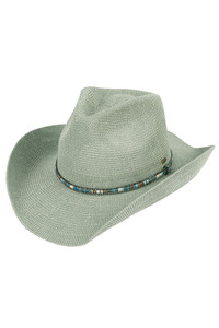 C.C Multi Colored Trim Band Knitted Cowboy Hat
