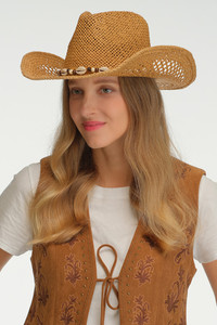 CC BEANIE Seashell and Bead Band Pattern Paper Cowboy Hat