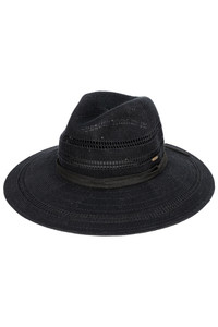 CC BEANIE Suede Band Knitted Panama Sun Hat
