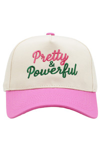 PRETTY & POWERFUL Embroidery Letter on Two Tone Baseball Cap
