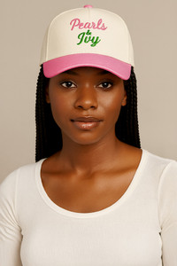 PEARLS & IVY Embroidery Letter on Two Tone Baseball Cap
