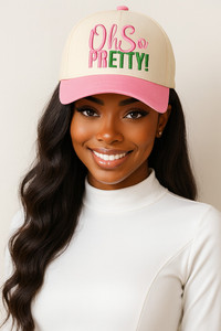 OH SO PRETTY Letter on Two Tone Baseball Cap
