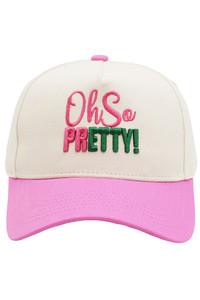 OH SO PRETTY Letter on Two Tone Baseball Cap
