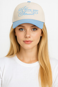 LOVE YOU FOREVER Embroidery Letter on Two Tone Baseball Cap
