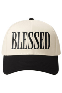 BLESSED Embroidered Letter on Two Tone Baseball Cap
