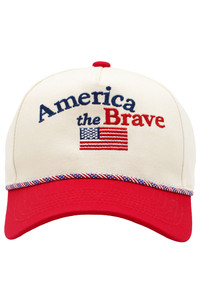 AMERICA THE BRAVE Embroidered Letter Flag Color Rope Baseball Cap
