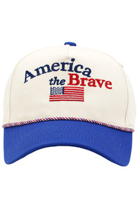 AMERICA THE BRAVE Embroidered Letter Flag Color Rope Baseball Cap
