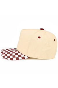 CC BEANIE Check Board Pattern Print Two Tone Canvas Baseball Cap Trucker Hat
