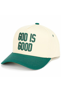 CC BEANIE GOD IS GOOD Embroidered Letter Two Tone Baseball Cap Trucker Hat
