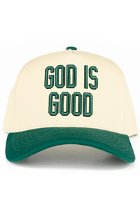 CC BEANIE GOD IS GOOD Embroidered Letter Two Tone Baseball Cap Trucker Hat
