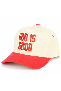 CC BEANIE GOD IS GOOD Embroidered Letter Two Tone Baseball Cap Trucker Hat
