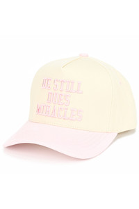 CC BEANIE HE STILL DOES MIRACLES Embroidered Letter Two Tone Baseball Cap Trucker Hat
