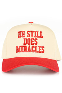 CC BEANIE HE STILL DOES MIRACLES Embroidered Letter Two Tone Baseball Cap Trucker Hat
