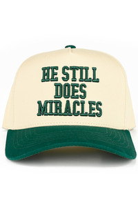 CC BEANIE HE STILL DOES MIRACLES Embroidered Letter Two Tone Baseball Cap Trucker Hat
