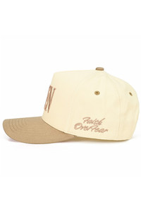 CC BEANIE AMEN FAITH OVERFEAR Embroidered Letter Two Tone Baseball Cap Trucker Hat
