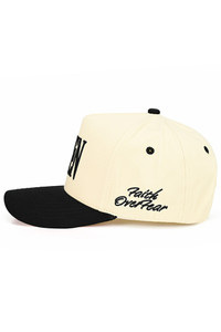 CC BEANIE AMEN FAITH OVERFEAR Embroidered Letter Two Tone Baseball Cap Trucker Hat
