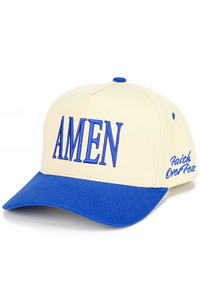 CC BEANIE AMEN FAITH OVERFEAR Embroidered Letter Two Tone Baseball Cap Trucker Hat
