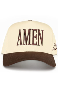 CC BEANIE AMEN FAITH OVERFEAR Embroidered Letter Two Tone Baseball Cap Trucker Hat
