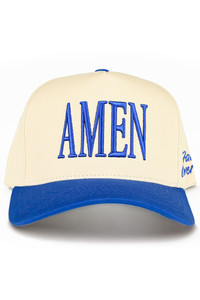 CC BEANIE AMEN FAITH OVERFEAR Embroidered Letter Two Tone Baseball Cap Trucker Hat
