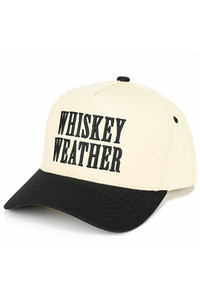 CC BEANIE WHISKEY WEATHER Embroidered Letter Two Tone Baseball Cap Trucker Hat
