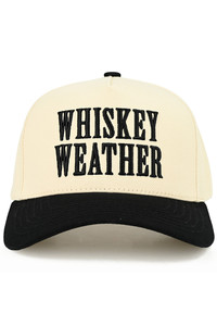 CC BEANIE WHISKEY WEATHER Embroidered Letter Two Tone Baseball Cap Trucker Hat

