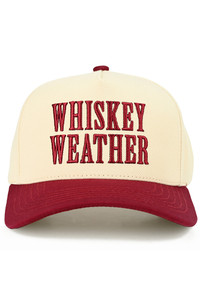 CC BEANIE WHISKEY WEATHER Embroidered Letter Two Tone Baseball Cap Trucker Hat
