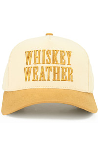 CC BEANIE WHISKEY WEATHER Embroidered Letter Two Tone Baseball Cap Trucker Hat
