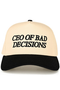 CC BEANIE CEO OF BAD DECISIONS Embroidered Letter Two Tone Baseball Cap Trucker Hat
