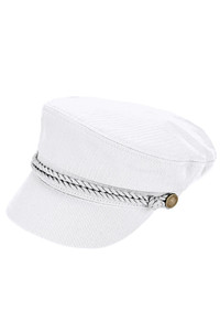 CC BEANIE Rope with Button Deco Solid Color Cotton Fish Man Cap
