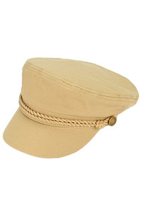 CC BEANIE Rope with Button Deco Solid Color Cotton Fish Man Cap
