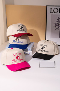 NOT MY FIRST RODEO Embroidered Letter Two Tone Trucker Cap
