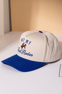 NOT MY FIRST RODEO Embroidered Letter Two Tone Trucker Cap
