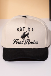 NOT MY FIRST RODEO Embroidered Letter Two Tone Trucker Cap
