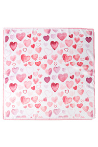 Heart Pattern Print Light Weight Silky All Season Bandana Scarf
