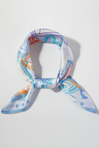 Heart Outline Pattern Print Light Weight Silky All Season Bandana Scarf
