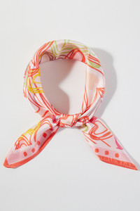 Heart Outline Pattern Print Light Weight Silky All Season Bandana Scarf

