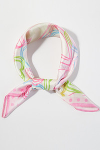 Heart Outline Pattern Print Light Weight Silky All Season Bandana Scarf
