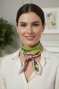 Geometric Multi Pattern Print Light Weight Silky All Season Bandana Scarf
