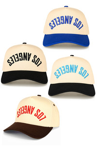 CC BEANIE LOS ANGELES Embroidered Letter on Two Tone Baseball Cap Trucker Hat
