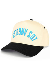 CC BEANIE LOS ANGELES Embroidered Letter on Two Tone Baseball Cap Trucker Hat
