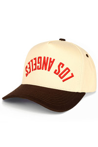 CC BEANIE LOS ANGELES Embroidered Letter on Two Tone Baseball Cap Trucker Hat
